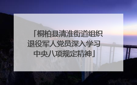 桐柏县清淮街道组织退役军人党员深入学习中央八项规定精神