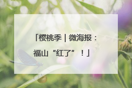 樱桃季｜微海报：福山“红了”！