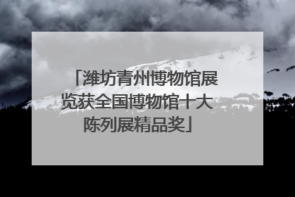 潍坊青州博物馆展览获全国博物馆十大陈列展精品奖