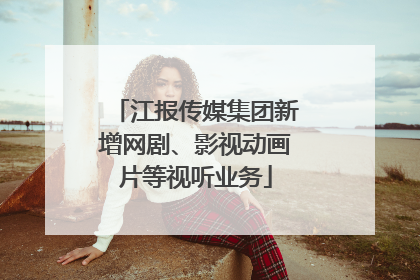 江报传媒集团新增网剧、影视动画片等视听业务