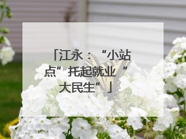 江永：“小站点”托起就业“大民生”