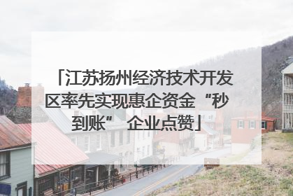 江苏扬州经济技术开发区率先实现惠企资金“秒到账” 企业点赞