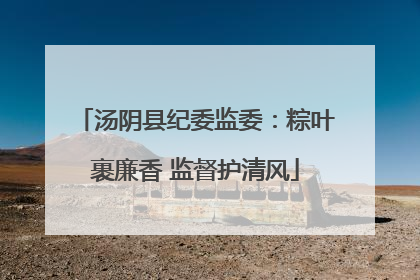 汤阴县纪委监委：粽叶裹廉香 监督护清风