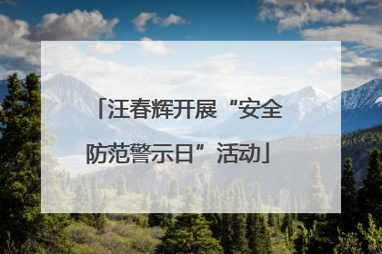 汪春辉开展“安全防范警示日”活动