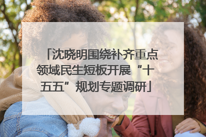 沈晓明围绕补齐重点领域民生短板开展“十五五”规划专题调研