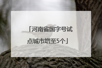 河南省国字号试点城市增至5个