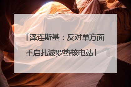 泽连斯基：反对单方面重启扎波罗热核电站