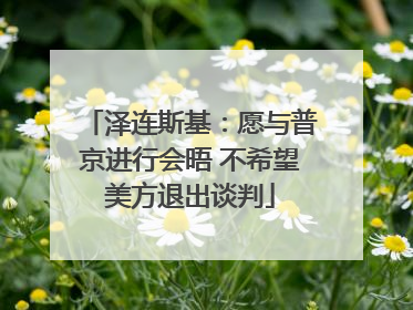 泽连斯基：愿与普京进行会晤 不希望美方退出谈判