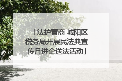 法护营商 城阳区税务局开展民法典宣传月进企送法活动