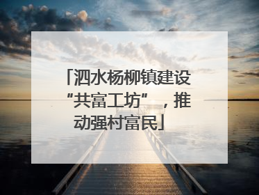 泗水杨柳镇建设“共富工坊”，推动强村富民