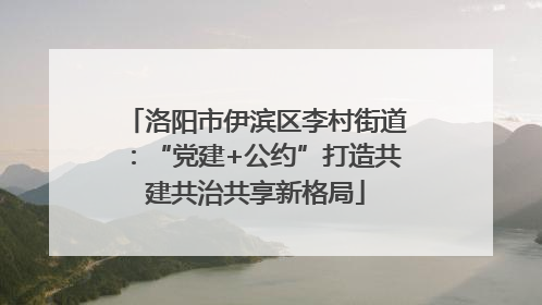洛阳市伊滨区李村街道：“党建+公约”打造共建共治共享新格局