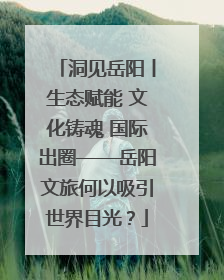 洞见岳阳丨生态赋能 文化铸魂 国际出圈——岳阳文旅何以吸引世界目光？