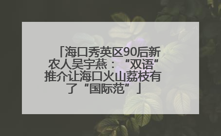海口秀英区90后新农人吴宇燕：“双语”推介让海口火山荔枝有了“国际范”