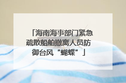 海南海事部门紧急疏散船舶撤离人员防御台风“蝴蝶”