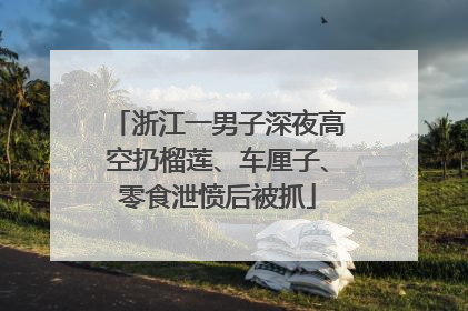 浙江一男子深夜高空扔榴莲、车厘子、零食泄愤后被抓