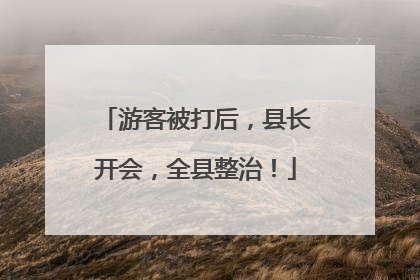 游客被打后，县长开会，全县整治！