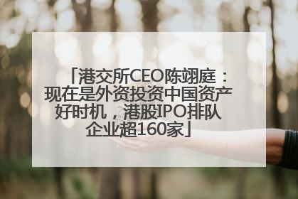 港交所CEO陈翊庭：现在是外资投资中国资产好时机，港股IPO排队企业超160家
