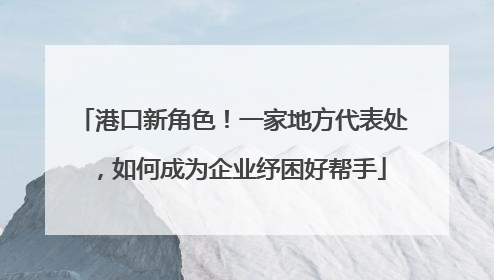 港口新角色！一家地方代表处，如何成为企业纾困好帮手