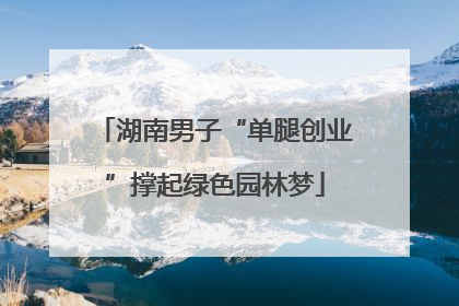 湖南男子“单腿创业”撑起绿色园林梦