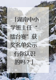 湖南中小学班主任“擂台赛”获奖名单公示 有你认识的吗？