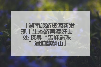 湖南旅游资源新发现丨生态游再添好去处 探寻“雪峰遗珠”通道麒麟山
