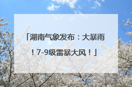 湖南气象发布：大暴雨！7-9级雷暴大风！
