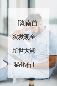 湖南首次发现全新世大熊猫化石