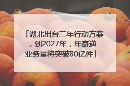 湖北出台三年行动方案，到2027年，年寄递业务量将突破80亿件