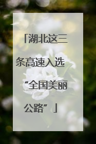 湖北这三条高速入选“全国美丽公路”