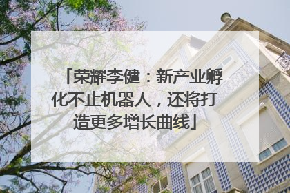 荣耀李健：新产业孵化不止机器人，还将打造更多增长曲线