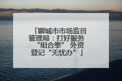 聊城市市场监督管理局：打好服务“组合拳” 外资登记“无忧办”