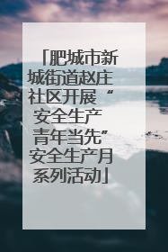 肥城市新城街道赵庄社区开展“安全生产 青年当先”安全生产月系列活动