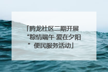 腾龙社区二期开展 “粽情端午 爱在夕阳”便民服务活动