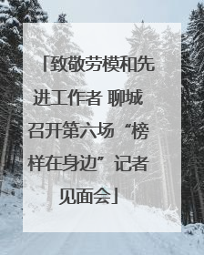 致敬劳模和先进工作者 聊城召开第六场“榜样在身边”记者见面会