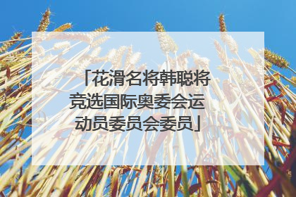 花滑名将韩聪将竞选国际奥委会运动员委员会委员