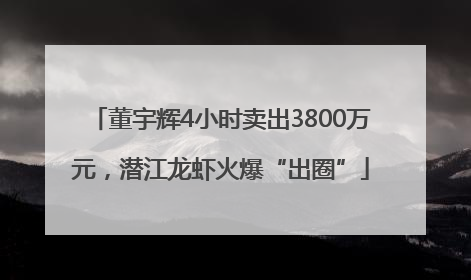 董宇辉4小时卖出3800万元，潜江龙虾火爆“出圈”