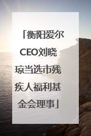 衡阳爱尔CEO刘晓琼当选市残疾人福利基金会理事