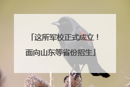这所军校正式成立！面向山东等省份招生