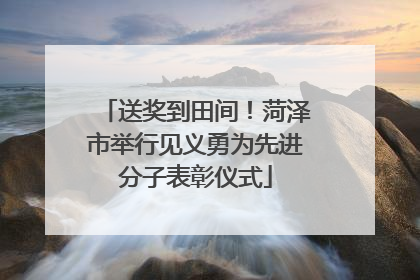 送奖到田间！菏泽市举行见义勇为先进分子表彰仪式