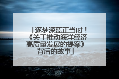 逐梦深蓝正当时！《关于推动海洋经济高质量发展的提案》背后的故事