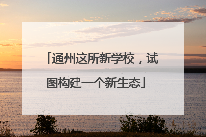 通州这所新学校，试图构建一个新生态