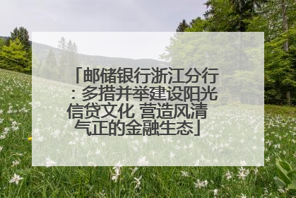 邮储银行浙江分行：多措并举建设阳光信贷文化 营造风清气正的金融生态
