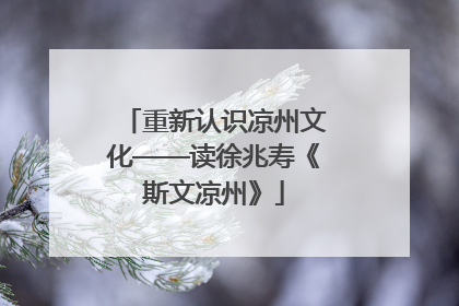重新认识凉州文化——读徐兆寿《斯文凉州》
