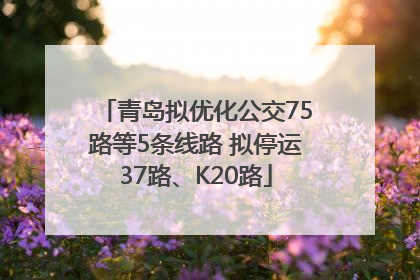 青岛拟优化公交75路等5条线路 拟停运37路、K20路