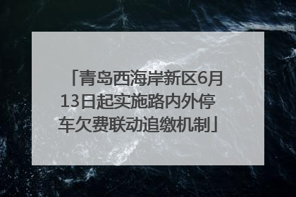 青岛西海岸新区6月13日起实施路内外停车欠费联动追缴机制