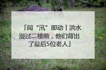 闻“汛”即动丨洪水漫过二楼前，他们背出了最后5位老人