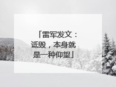 雷军发文：诋毁，本身就是一种仰望
