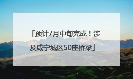 预计7月中旬完成！涉及咸宁城区50座桥梁