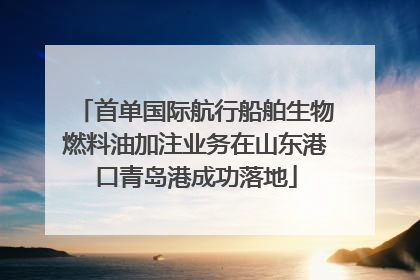 首单国际航行船舶生物燃料油加注业务在山东港口青岛港成功落地