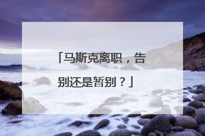 马斯克离职，告别还是暂别？